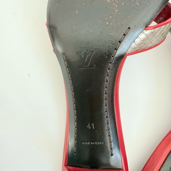 Louis Vuitton Vintage Red Pink Cherry blossom monogram Takashi Murukami mules 41 - Picture 6 of 11